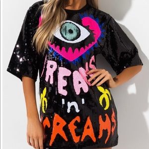 Sequined Shirt Dress